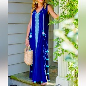 Cabana Life Navy Tassel Swim Coverup
